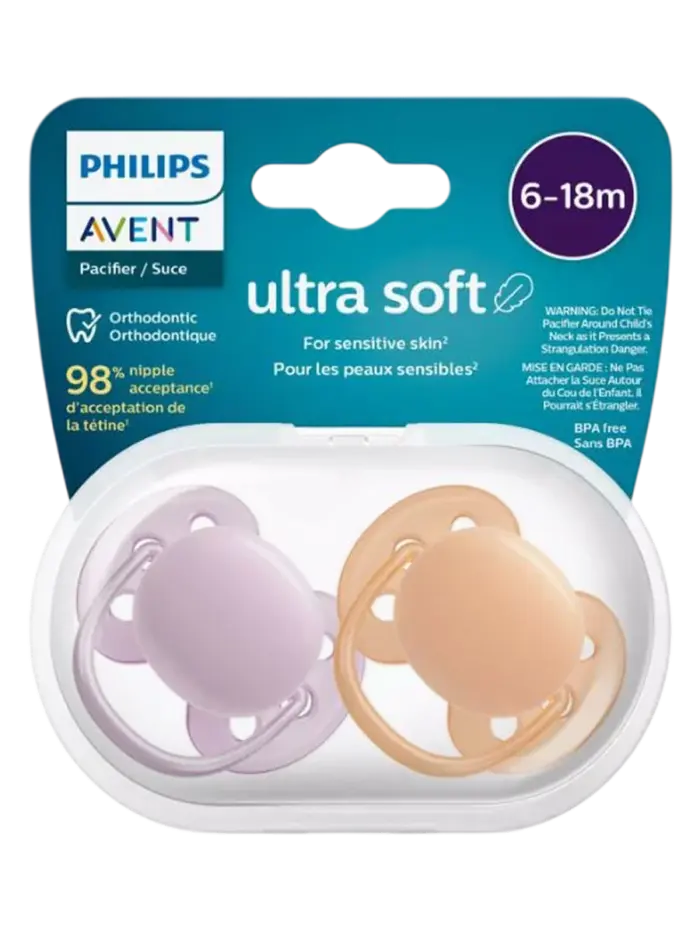 Набор пустышек силиконовых ортодонтических Philips Avent Ultra Soft Premium Neutral