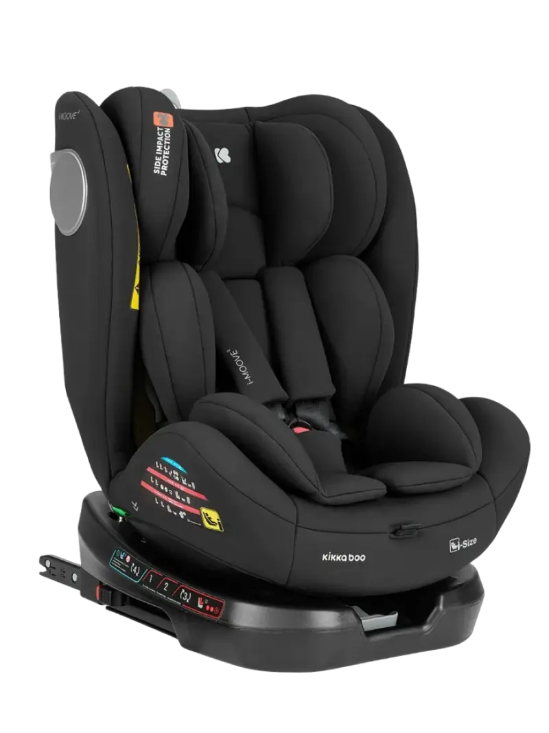 Детское поворотное автокресло 360° KikkaBoo i-Moove 2 i-Size Black (40-150 см