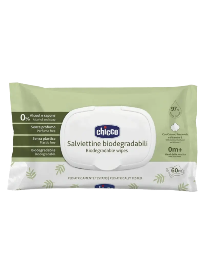 Салфетки влажные детские Chicco биоразлагаемые (60 шт)