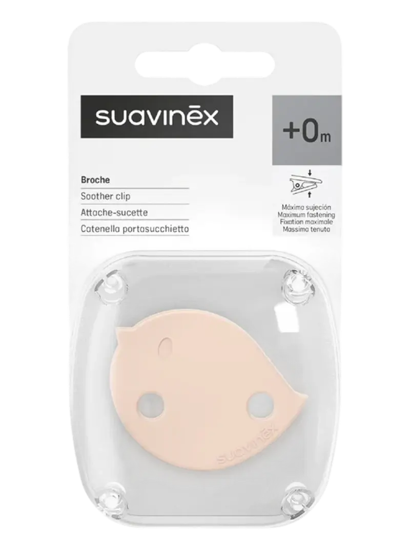 Держатель-цепочка для пустышки Suavinex Birdies розовый