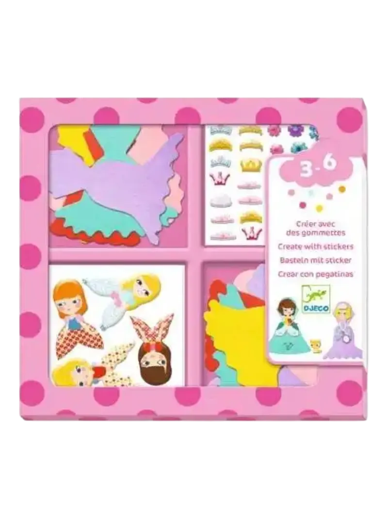 Набор для творчества с наклейками DJECO I love princesses