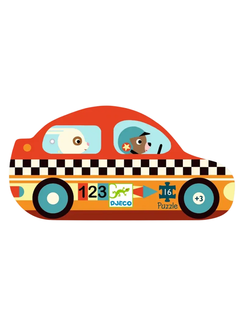Фигурный детский пазл Гоночный автомобиль DJECO Racing car