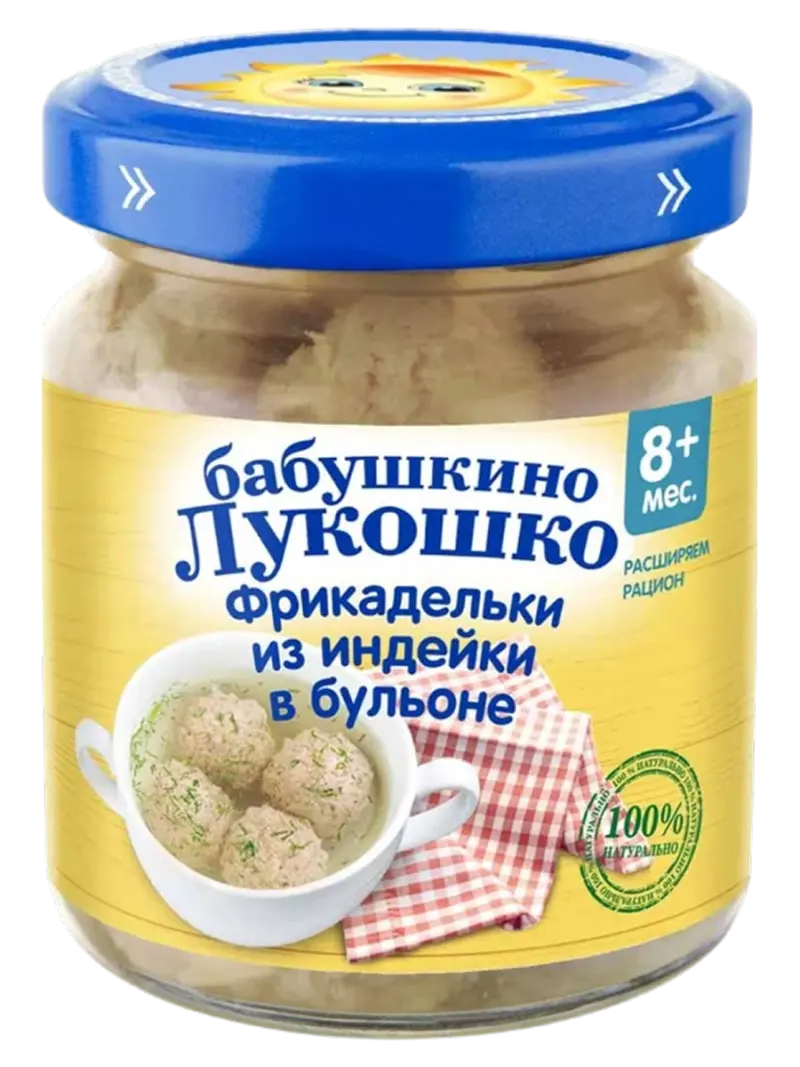 Пюре детское Бабушкино Лукошко фрикадельки из индейки 8+ мес