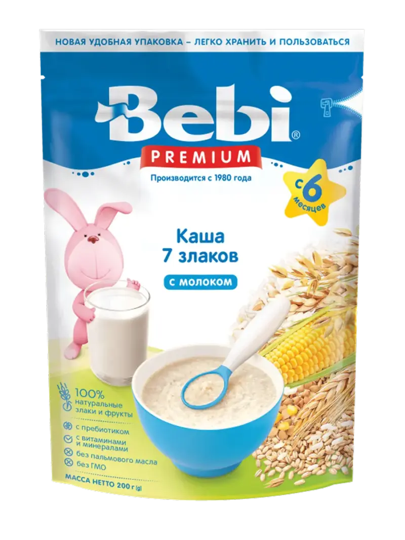 Каша детская молочная Bebi 7 злаков 6+ мес