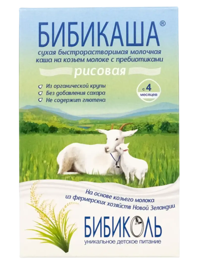 Каша детская Бибиколь рисовая на козьем молоке 5+ мес
