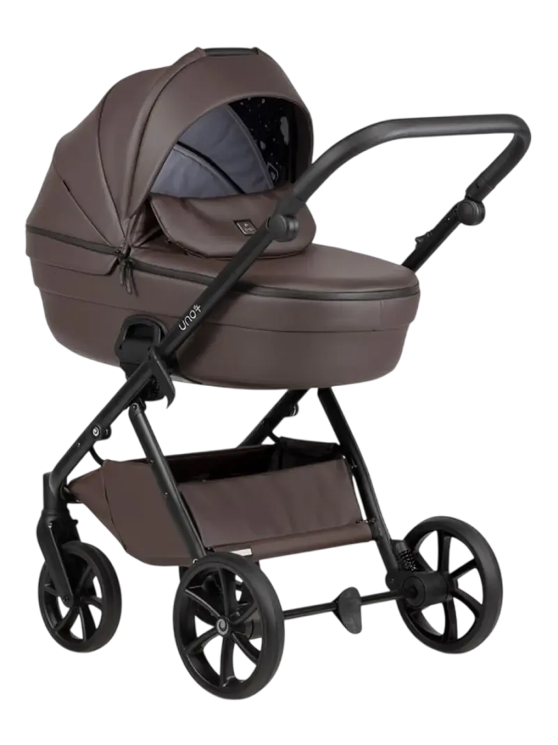 Коляска 2в1 из премиальной экокожи Tutis Uno 6+ Leather Cioccolata