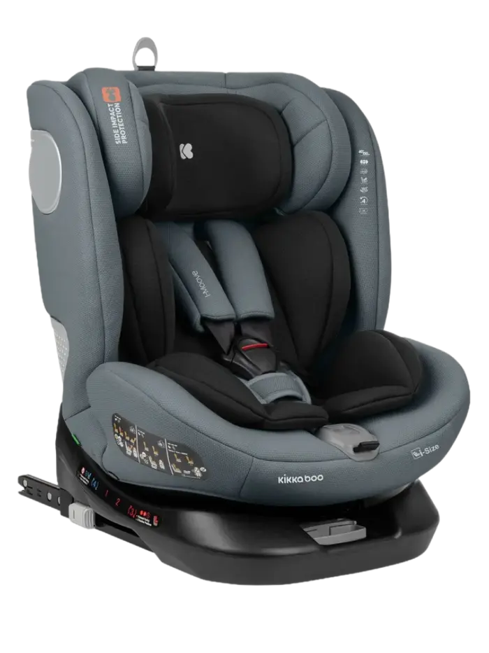 Универсальное поворотное автокресло KikkaBoo i-Moove i-Size Dark Grey (40-150 см
