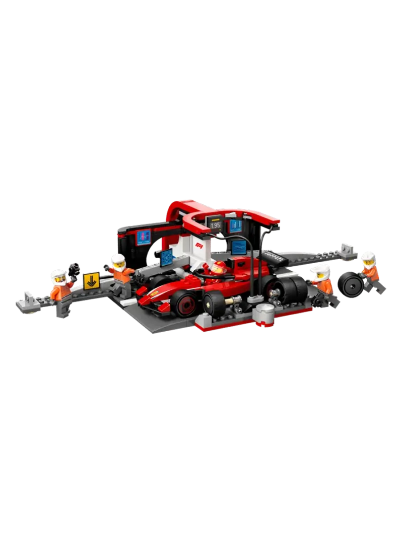 Конструктор LEGO City Пит-бокс Ф1 и механики с машиной Ferrari