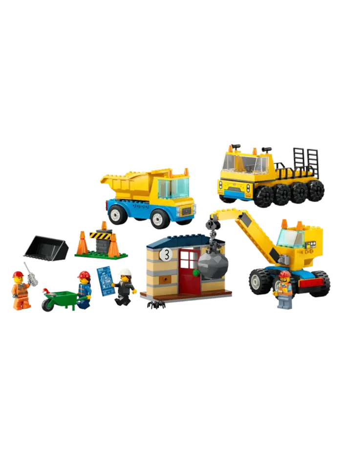 Конструктор LEGO City Строительные грузовики и кран с шаром
