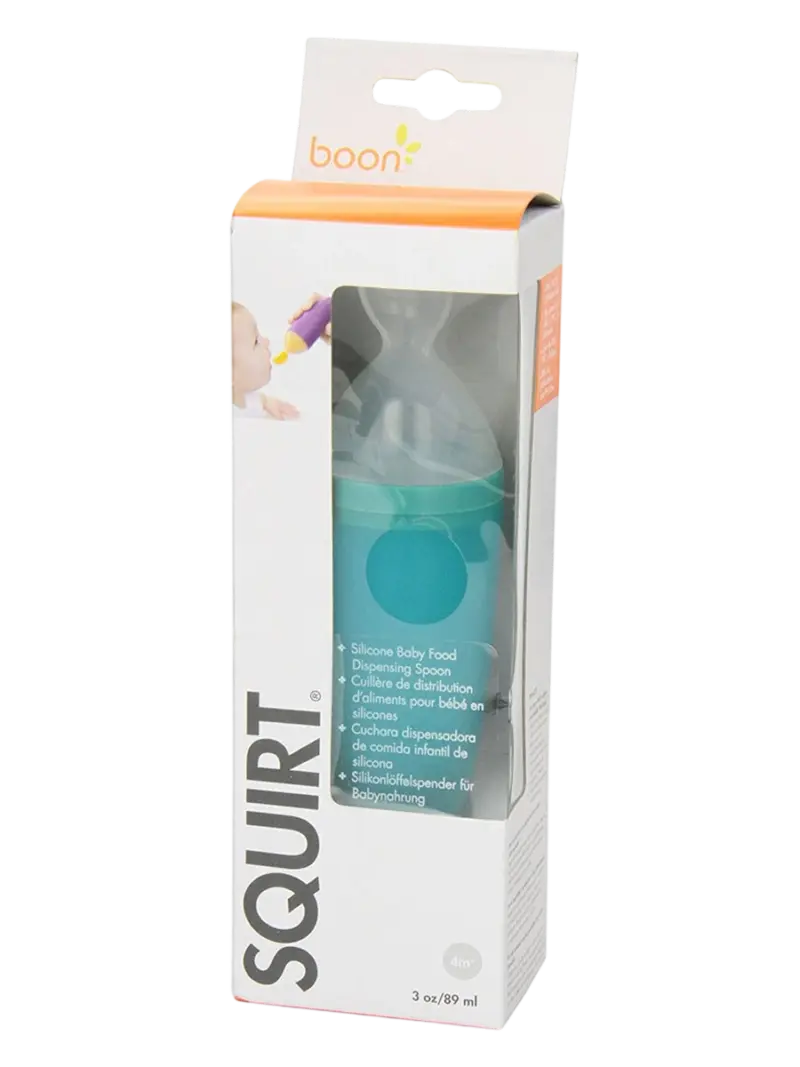 Ложка-дозатор силиконовая для первого прикорма Boon Squirt синяя 90мл
