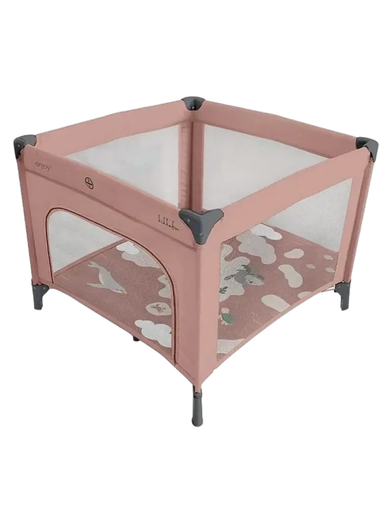 Квадратный игровой манеж с кольцами-держателями KikkaBoo Australia Pink