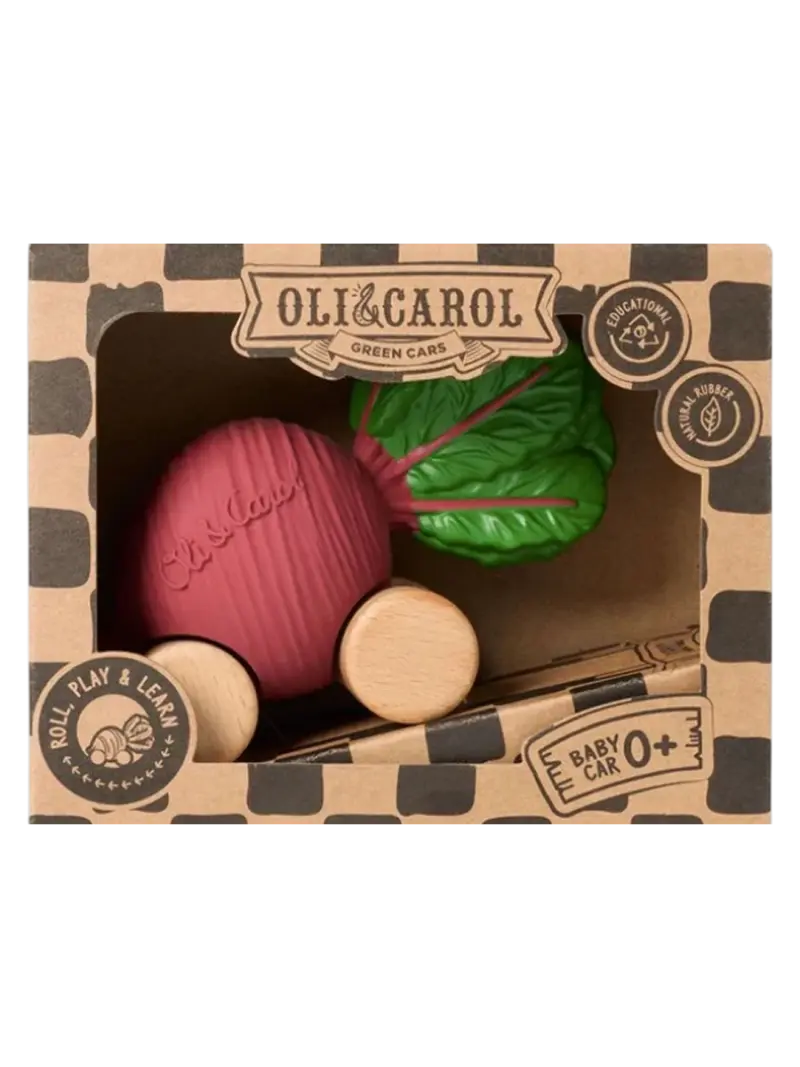 Игрушка-прорезыватель на деревянных колесах Oliandcarol