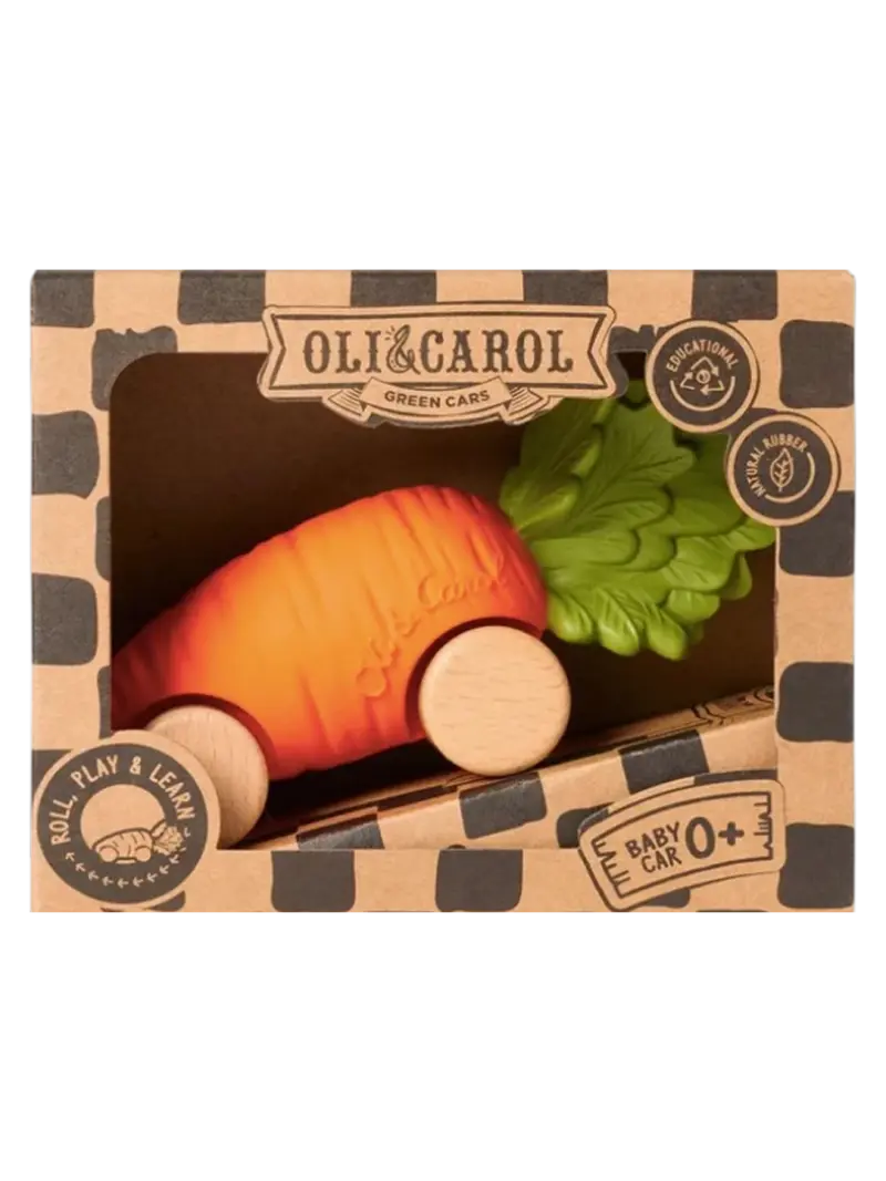 Игрушка-прорезыватель на деревянных колесах Oliandcarol