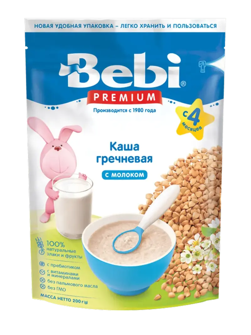 Каша детская молочная Bebi гречневая 4+ мес