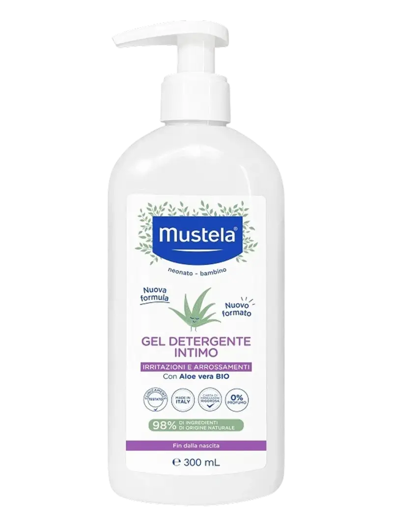 Гель для интимной гигиены детский Mustela Bebe с алоэ вера 0+ мес с дозатором
