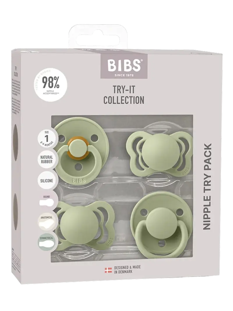 Набор пустышек BIBS Try-it Sage 4шт