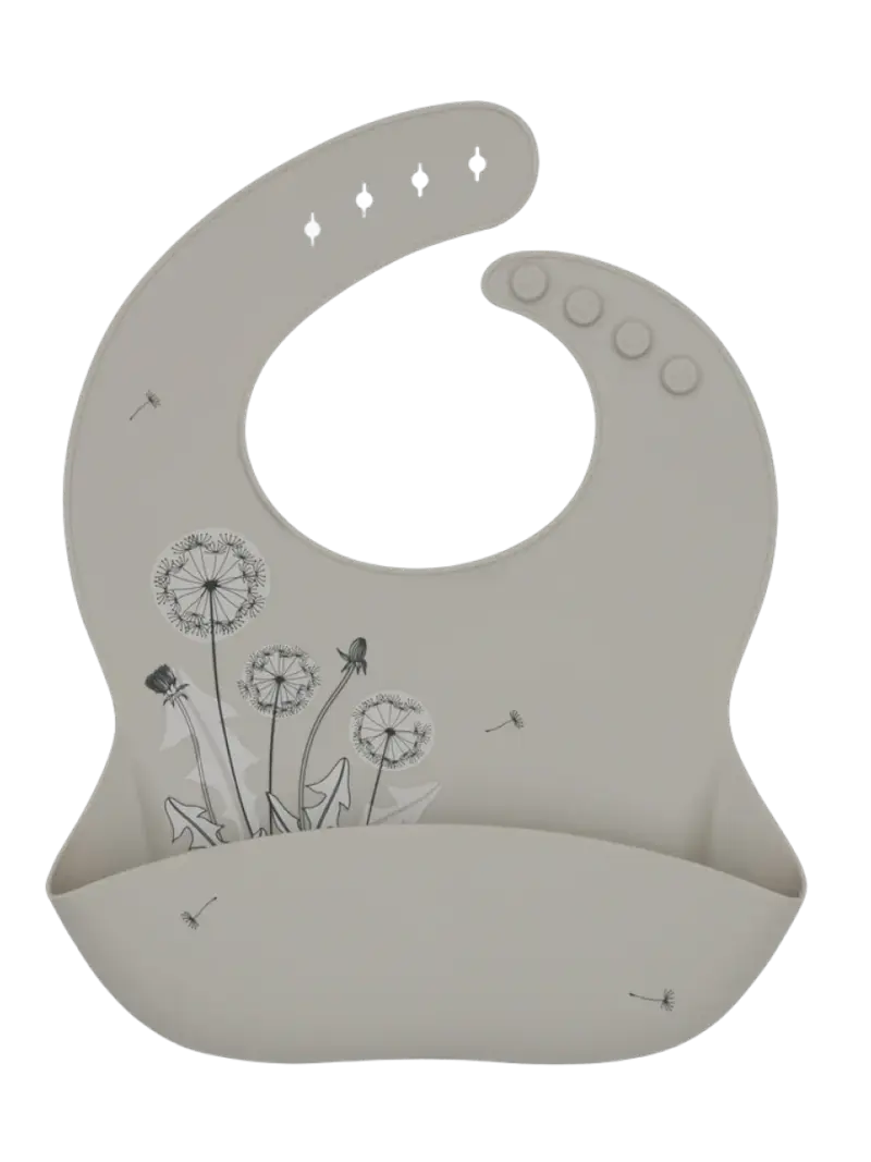 Нагрудник силиконовый с рисунком KikkaBoo Platinum Flora Sand