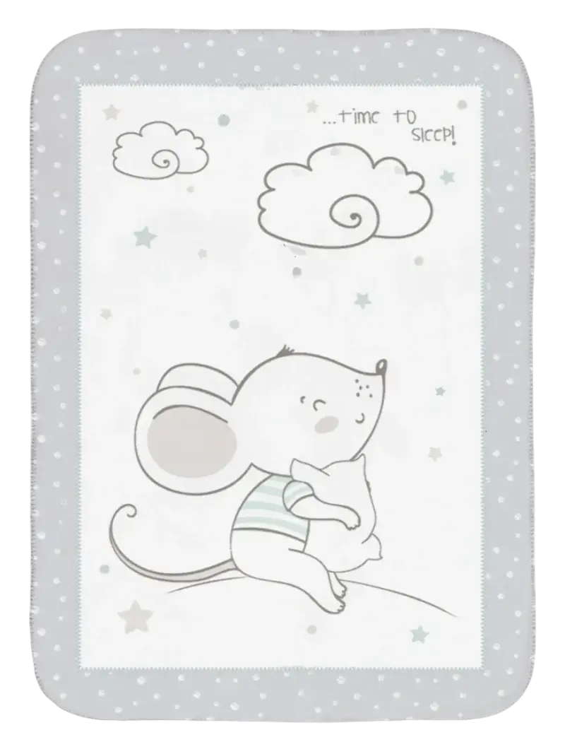 Хлопковое одеяло для детской кроватки 110х140 см KikkaBoo Joyful Mice