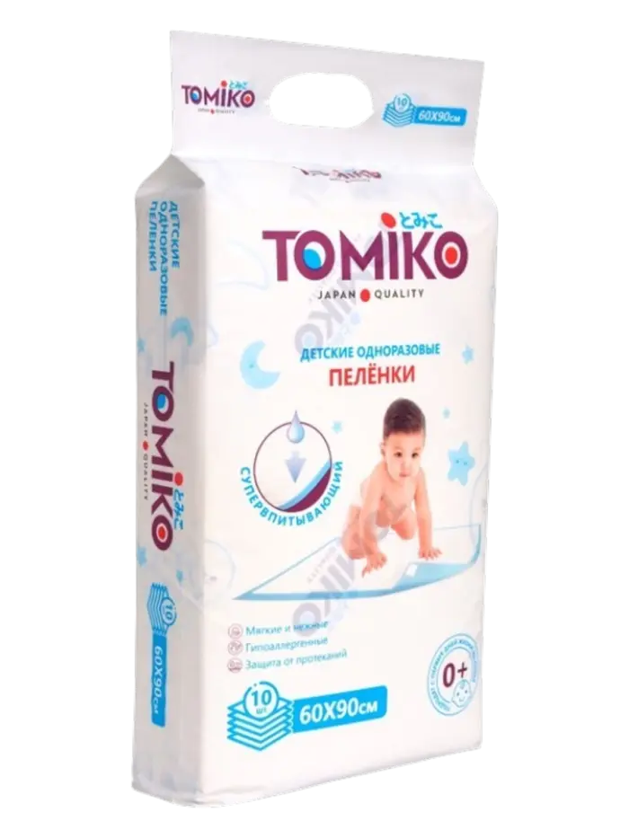 Пеленки одноразовые впитывающие Tomiko (10 шт) Пеленки одноразовые впитывающие Tomiko (10 шт)