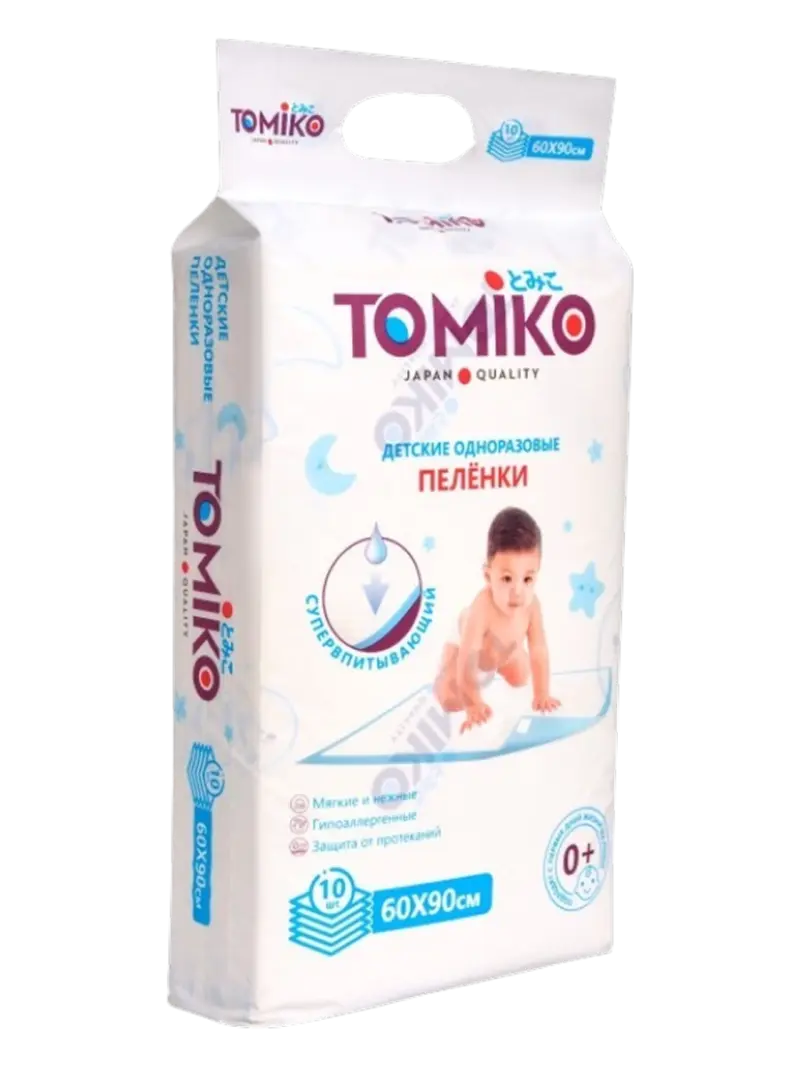 Пеленки одноразовые впитывающие Tomiko (10 шт) Пеленки одноразовые впитывающие Tomiko (10 шт)
