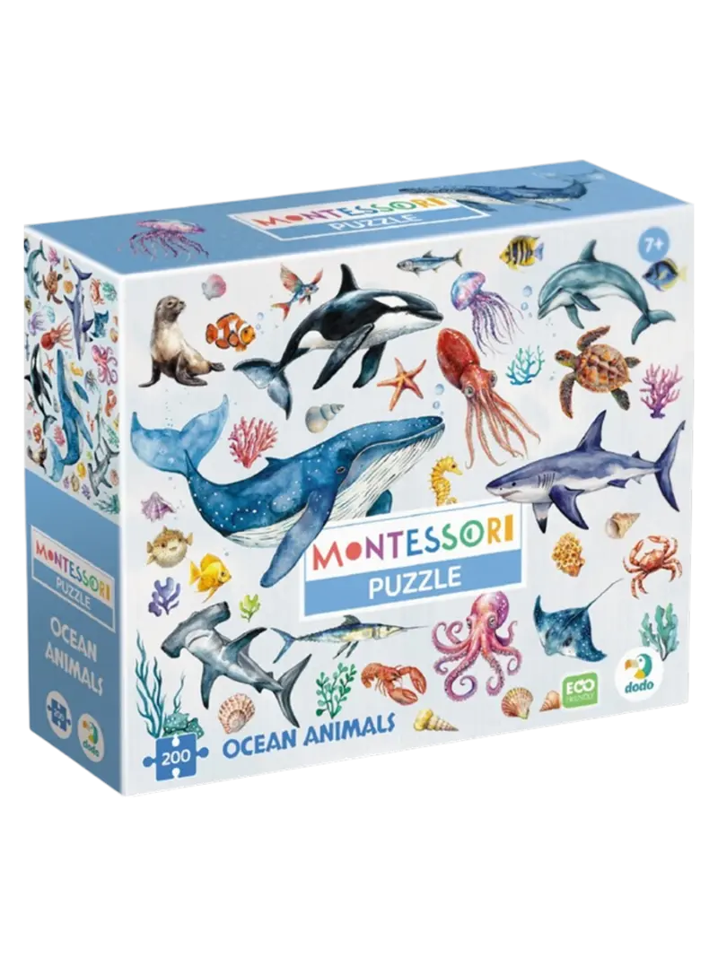 Развивающий пазл Монтессори Животные океана DODO Ocean animals