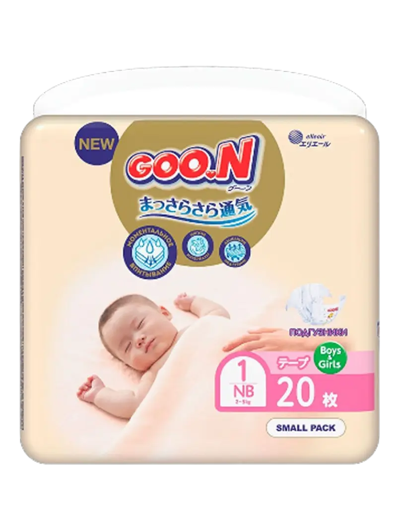 Подгузники детские GOO.N Premium Soft NB (20 шт)
