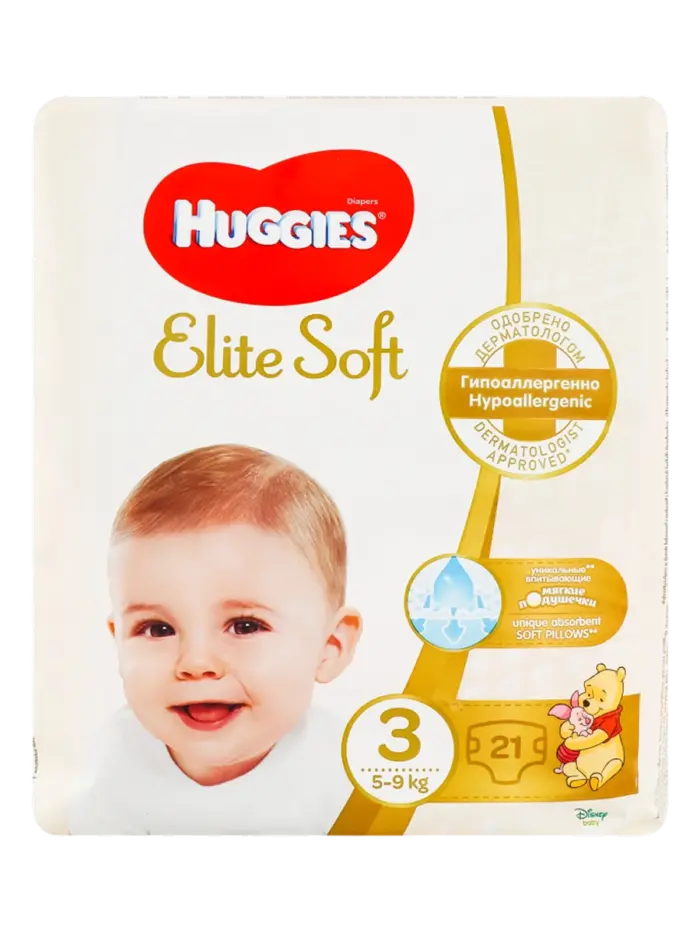 Подгузники детские Huggies Elite Soft размер 3 (5-9 кг)