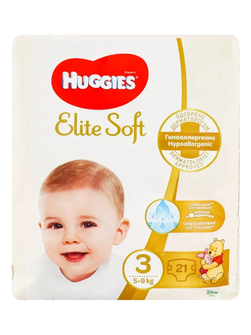 Подгузники детские Huggies Elite Soft размер 3 (5-9 кг)