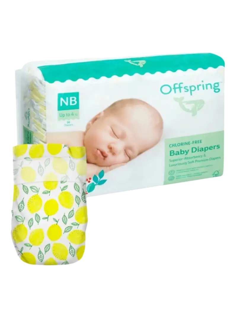 Подгузники для новорожденных Offspring Лимоны размер NB (2-4 кг)