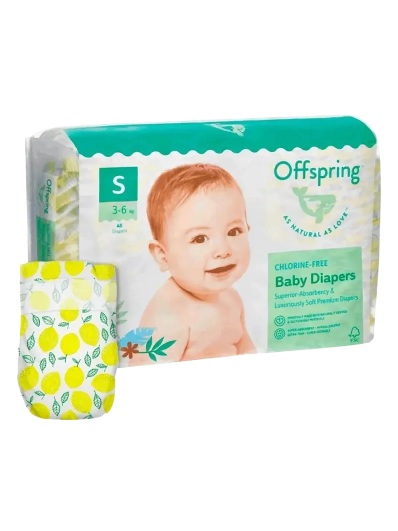 Подгузники детские Offspring Лимоны размер S (3-6 кг)