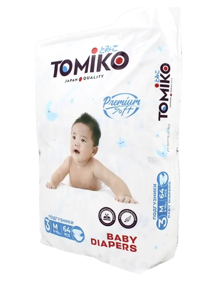 Подгузники детские Tomiko Premium размер 4 (9-13 кг)