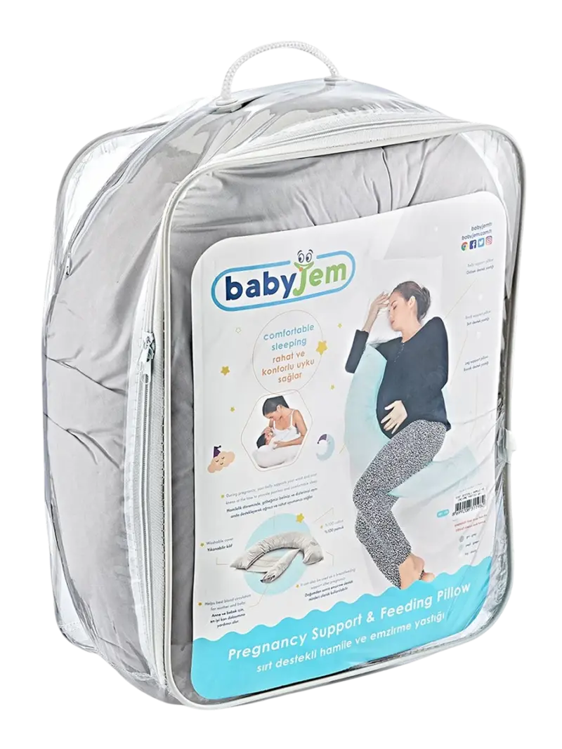 Подушка для беременных и кормящих мам Babyjem серая