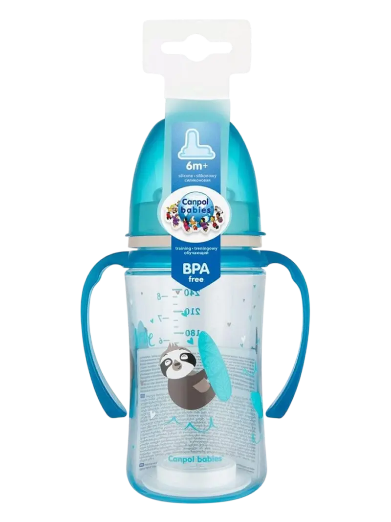 Поильник обучающий Canpol Babies Easy Start Экзотические животные голубой 240мл