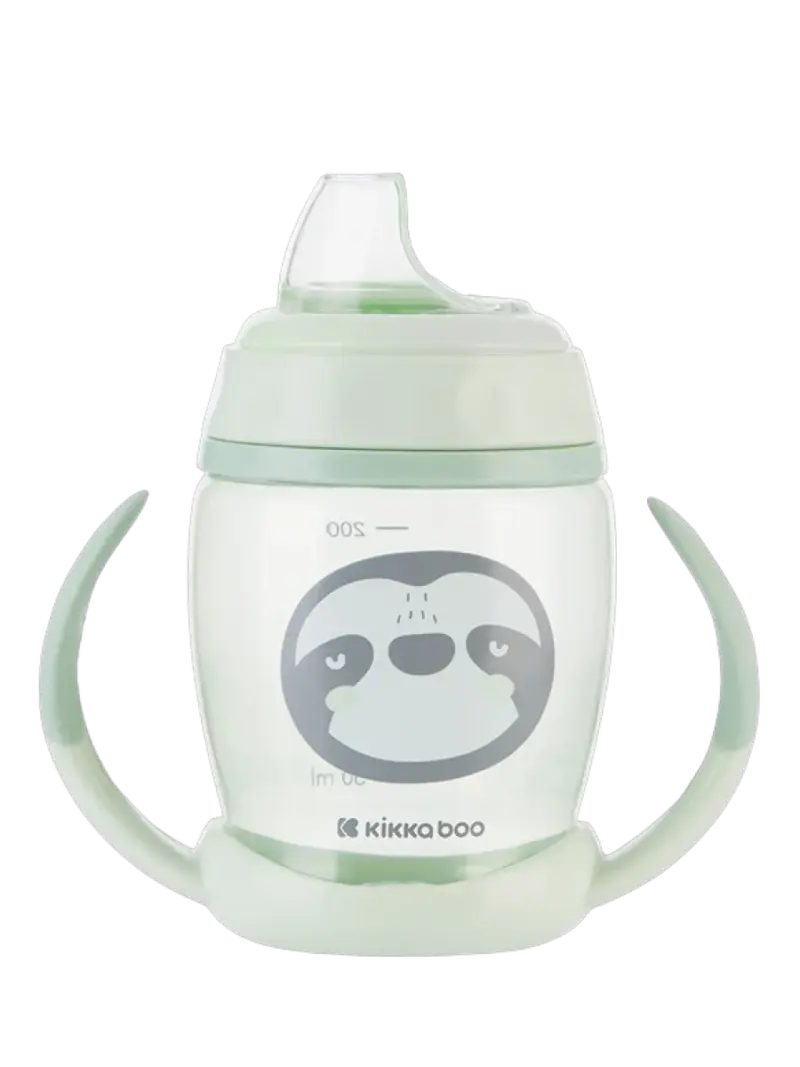 Поильник с мягким носиком и ручками KikkaBoo Happy Face Mint 200мл