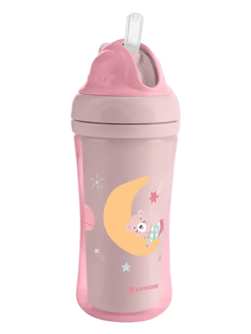 Поильник с трубочкой KikkaBoo Moony Me Pink 220мл