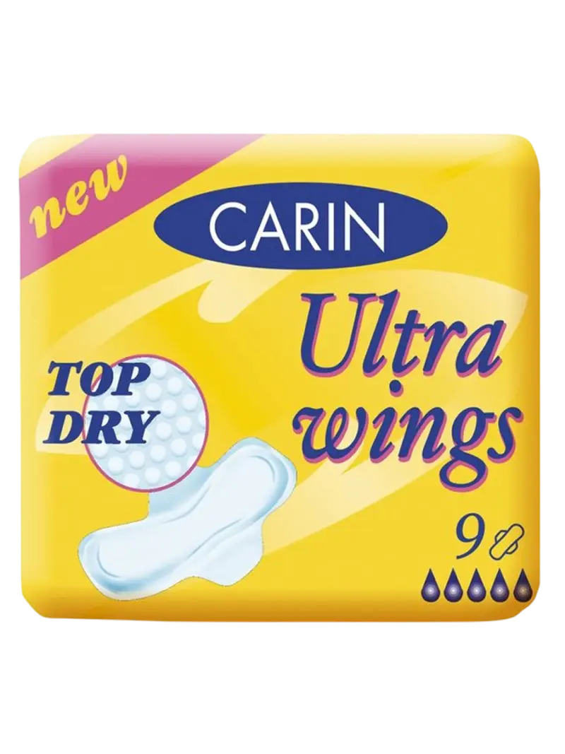 Прокладки гигиенические Carin Ultra Wings Top Dry 9шт
