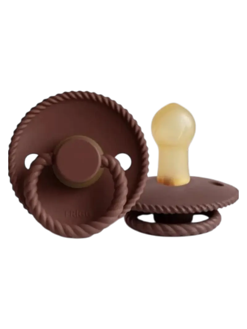 Пустышка латексная frigg rope cocoa 06 мес