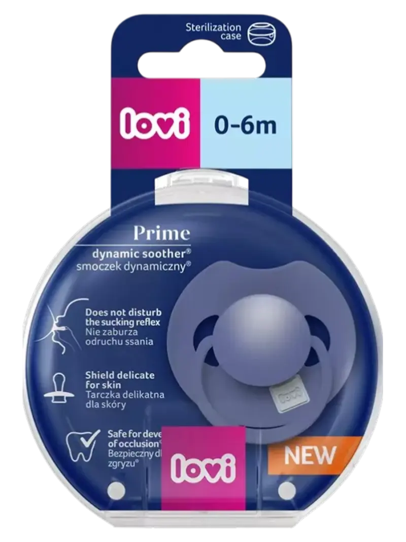 Пустышка силиконовая динамическая LOVI Prime Blue