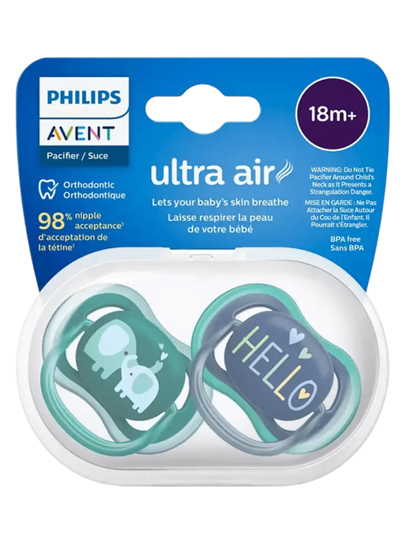Набор пустышек силиконовых ортодонтических Philips Avent Ultra Air