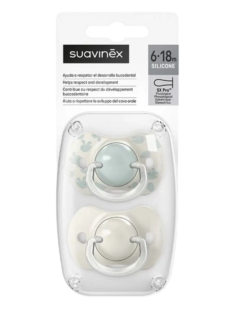 Набор пустышек силиконовых Suavinex Birdies зеленый