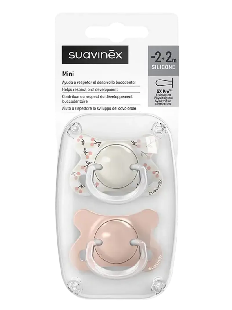 Набор пустышек силиконовых Suavinex Birdies розовый
