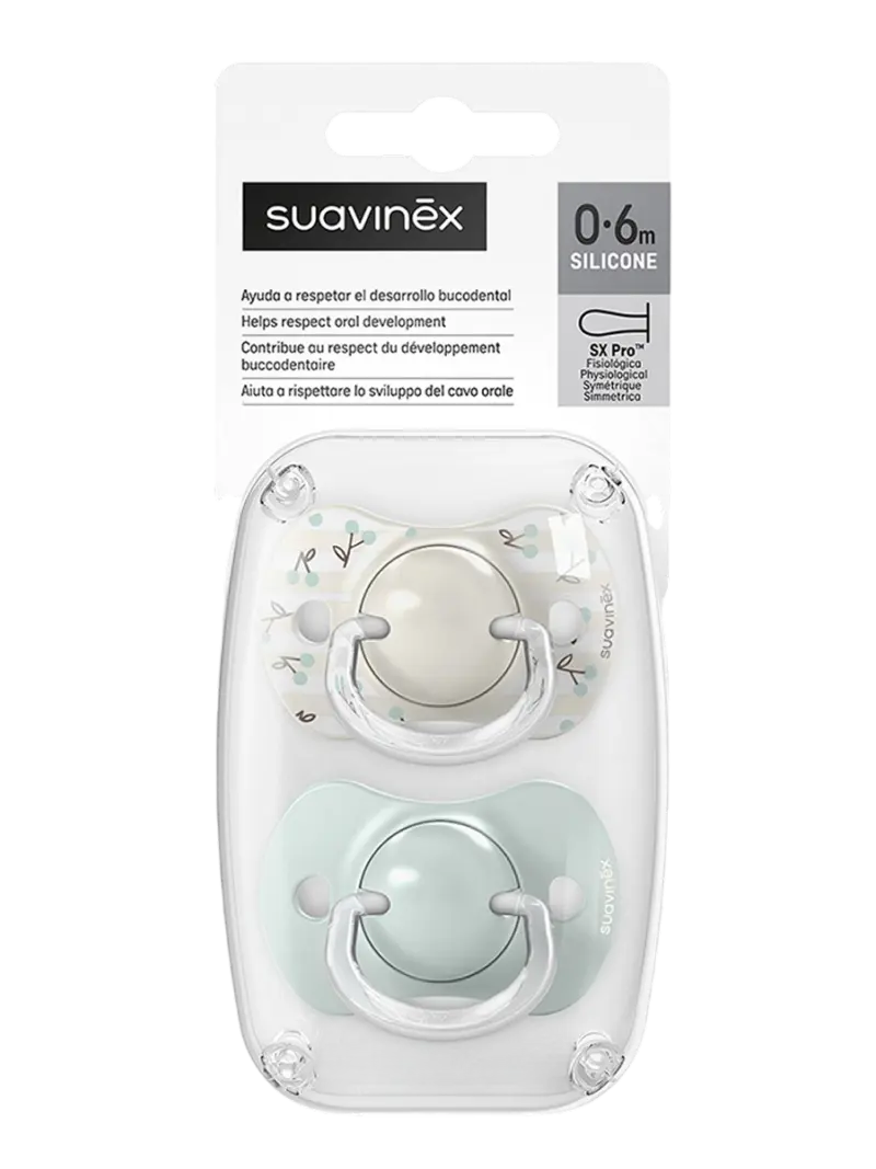 Набор пустышек силиконовых Suavinex Birdies зеленый