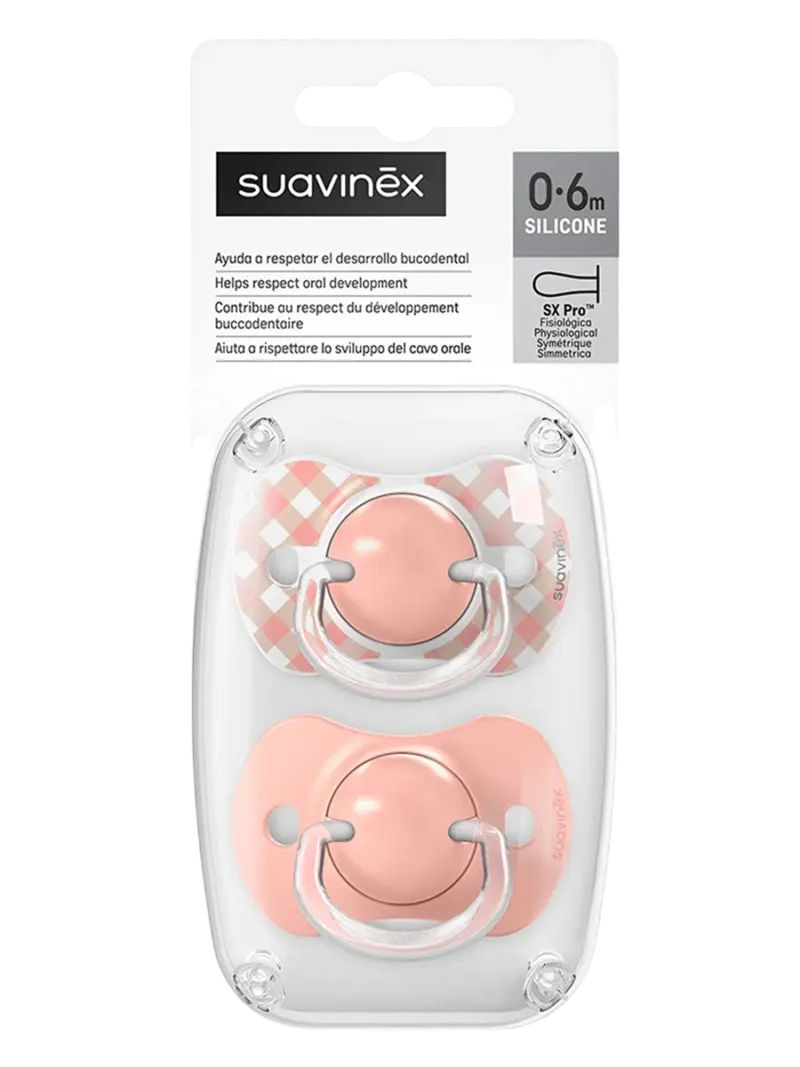 Набор пустышек силиконовых Suavinex Wild розовый