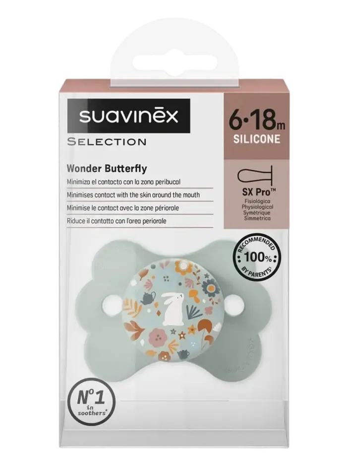 Пустышка силиконовая Suavinex Wonderland зеленая