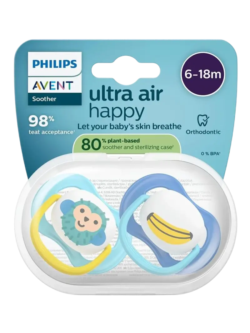 Набор пустышек силиконовых ортодонтических Philips Avent Ultra Air