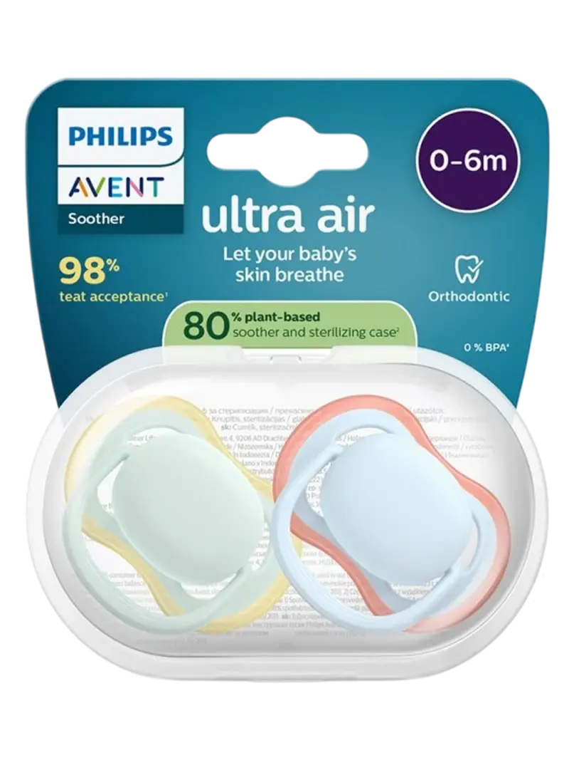 Набор пустышек силиконовых ортодонтических Philips Avent Ultra Air