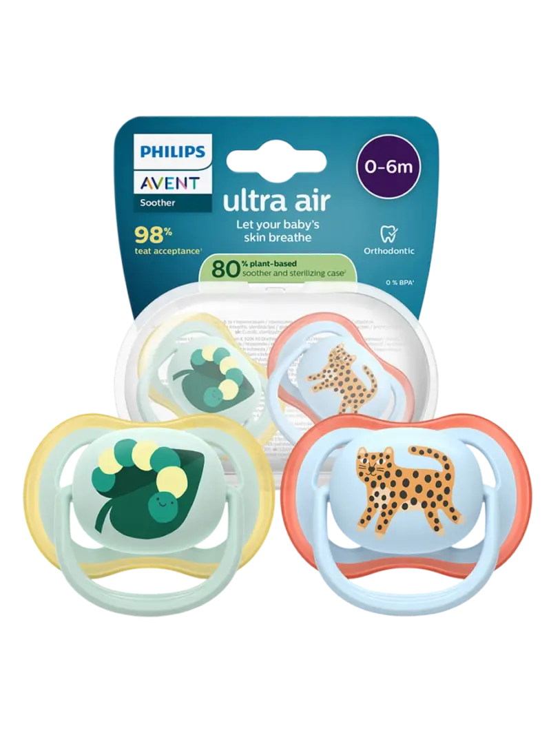 Набор пустышек силиконовых ортодонтических Philips Avent Ultra Air