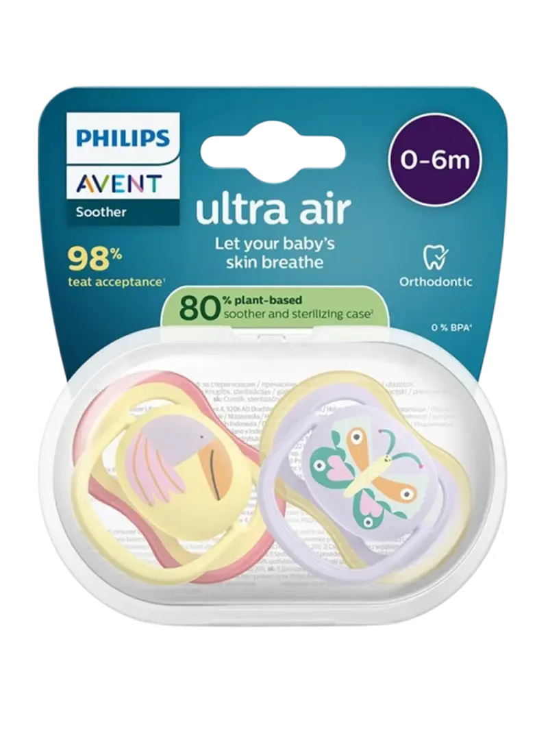 Набор пустышек силиконовых ортодонтических Philips Avent Ultra Air