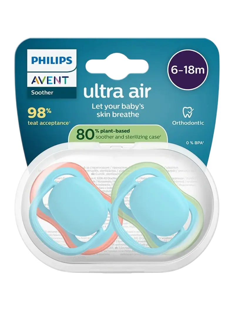 Набор пустышек силиконовых ортодонтических Philips Avent Ultra Air