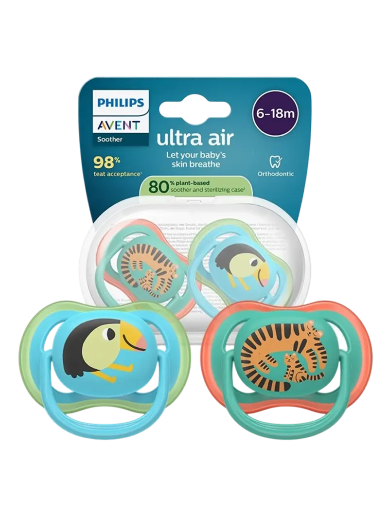 Набор пустышек силиконовых ортодонтических Philips Avent Ultra Air